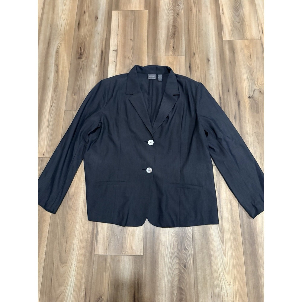Additions By Chico's Women's Blazer Dark Gray Sz 3 Or XL 16 Stretch Pockets